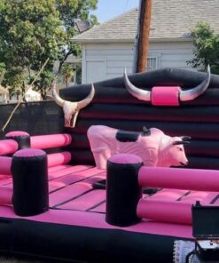 Alternative view of Pink & Black Rodeo Mechanical Bull – Inflatable Arena